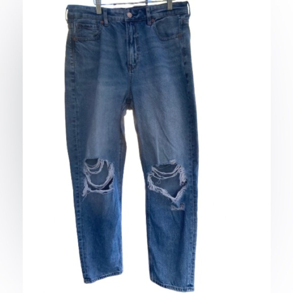 American Eagle Outfitters Denim Mom Jeans Women’s 10 Short Distressed